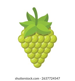 Grape fruit icon in flat style. Grape berry vector illustration on isolated background. Nature snack sign business concept.