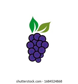 Plantilla vectorial de diseño de logotipo de icono de uva