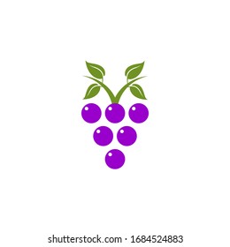 Plantilla vectorial de diseño de logotipo de icono de uva