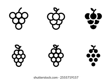 grape fruit icon set design 