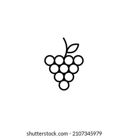 ícono de uva ilustración vectorial dibujo simple línea delgada línea abstracta icono ramo de uvas aislado negro sobre fondo blanco
