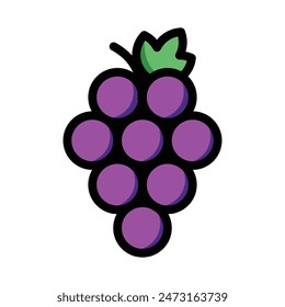 Grape fruit icon, vector illustration, filled style, best used for web