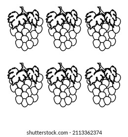 Grape fruit illustration with black outline - Vector