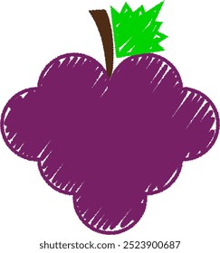 Ilustração de fruta de uva com creiom criança estilo de desenho