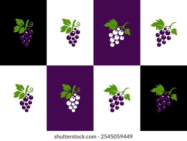 grape fruit illustration vector logo