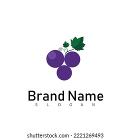 grape fruit logo design symbol organic