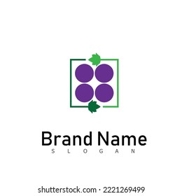 grape fruit logo design symbol organic