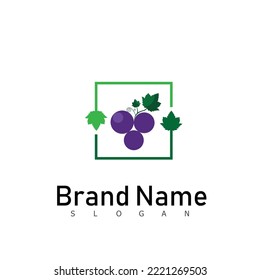 grape fruit logo design symbol organic
