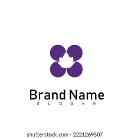 símbolo de diseño del logo de la fruta de la uva