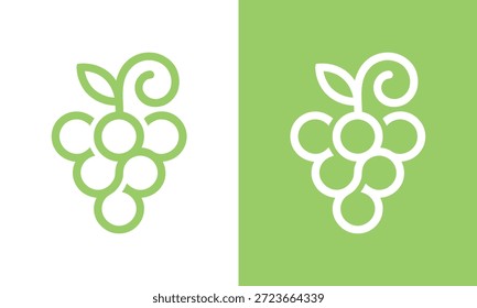 Ilustración de Plantilla de diseño de logotipo de fruta de uva. Símbolo gráfico moderno simple del icono del diseño del Vector del concepto de la uva