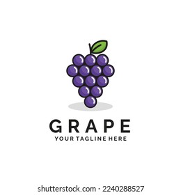 Grape fruit logo design vector illustration