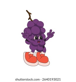 Grape fruit mascot character cartoon icon illustration