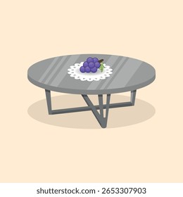 grape fruit on the round table illustration design vector