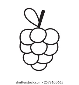 Grape. Fruit. Outline vector illustration on white background.