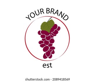 grape fruit plain logo design in purple color