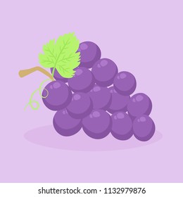 Grape Fruit Purple Vector Illustration