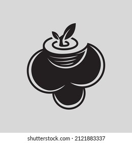 ilustración de diseño en forma de icono de uva y recetas