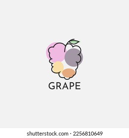 Grape fruit shaped line minimalistic logo.
