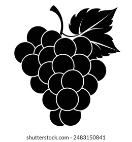  Grape fruit silhouette vector illustration