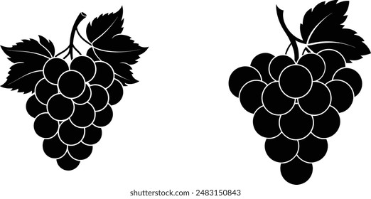  Grape fruit silhouette vector illustration