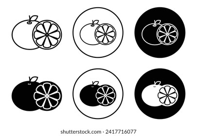 grape fruit simple icon collection set on white background color