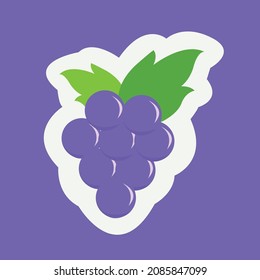 Dibujo conceptual de vectores de uva, genial para íconos, negocios, fotos de frutas