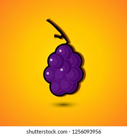 grape fruit vector illustration, sweety purple