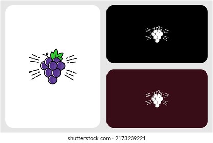 Grape fruit vector logo design