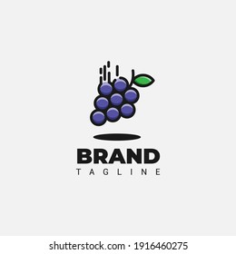Grape fruits logo design, flat logo, vector eps 10