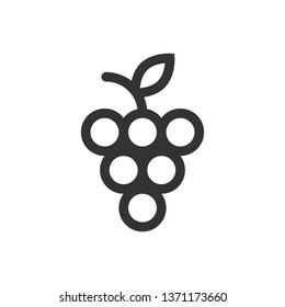 Grape fruits sign icon in flat style. Grapevine vector illustration on white isolated background. Wine grapes business concept.