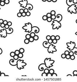 Grape fruits sign icon seamless pattern background. Grapevine vector illustration on white isolated background. Wine grapes business concept.