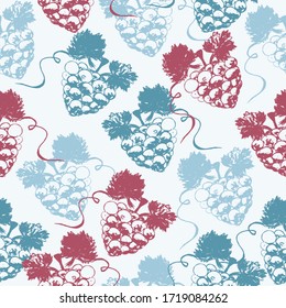 Grape fruits sign icon seamless pattern background. Vine grapes Seamless pattern illustration. Wine grapes business concept.