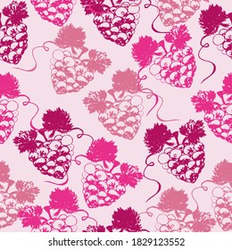 Grape fruits sign icon seamless pattern background. Hand drawn vector illustration. Wine shop and grapes farm design.