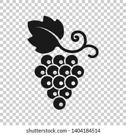 Grape fruits sign icon in transparent style. Grapevine vector illustration on isolated background. Wine grapes business concept.