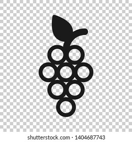 Grape fruits sign icon in transparent style. Grapevine vector illustration on isolated background. Wine grapes business concept.