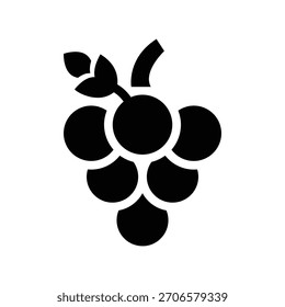 Gráfico de Vector de ilustración de glifo de uva. Gráfico simple del Vector de la ilustración del elemento, conveniente para el App, los Sitios web, y las presentaciones aisladas en el fondo blanco