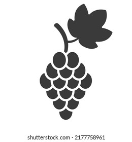Grape glyph icon isolated on white background.Vector illustration.