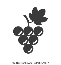 Icono de glifo de uva aislado en fondo blanco.Ilustración vectorial.