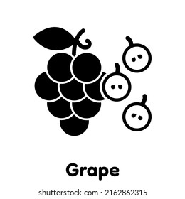 Grape glyph icon, Vector, Illustration.