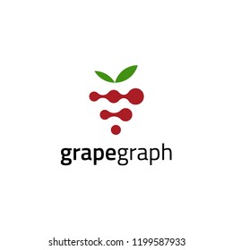 Grape graph logo template wine stats process reservation order flow fluid wine
