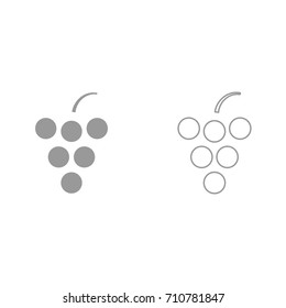 Grape grey set icon .