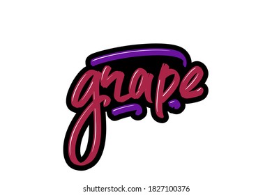 Logotipo de inscripción de pincel dibujado a mano de uva para negocios, impresión y publicidad.