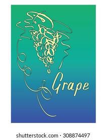Grape hand drawn sketch , vector illustration 