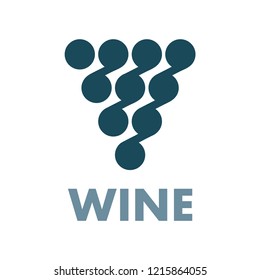 Grape. Hand drawn stylized bunch of grapes illustration.
Wine theme symbol and logo.