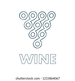 Grape. Hand drawn stylized bunch of grapes illustration.
Wine theme symbol and logo.