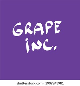 Grape handwritten graffiti style concept brand or company logo. 
