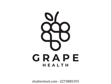 grape health abstract logo design template