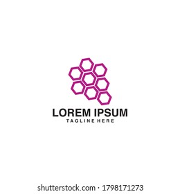 Grape Hexagon Logo Vector Illustration Icon