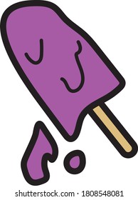 Grape ice cream that was hot and melted