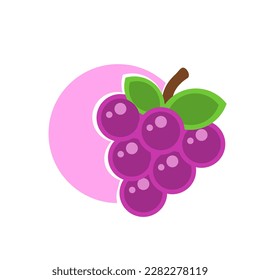 grape icon with circle shape for website